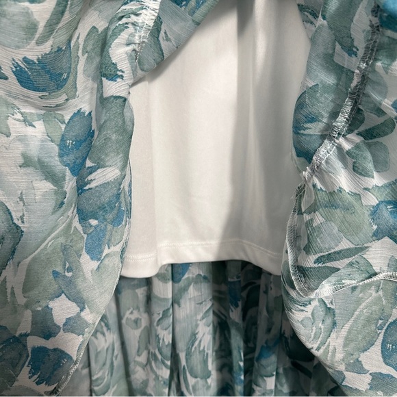 NWT Calvin Klein ruffled chiffon maxi dress, tiered, size 10, flowy, feminine - Picture 6 of 14